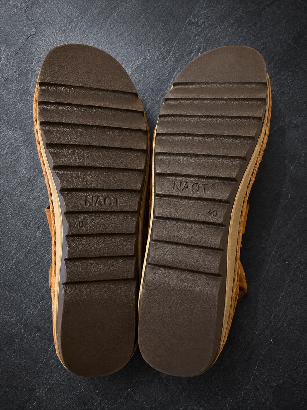 NAOT Leather Cork Platform Sandals Size 40 / US 9 Comfort Sandals - Picture 5 of 7